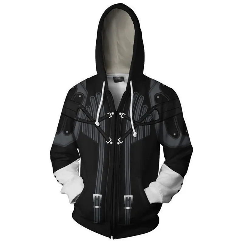 

Kingdom Hearts hoodies unisex Cosplay Anime 3D Printed male Sweatshirt men fashion zipper Cartoon hooded custom 5xl hoodie