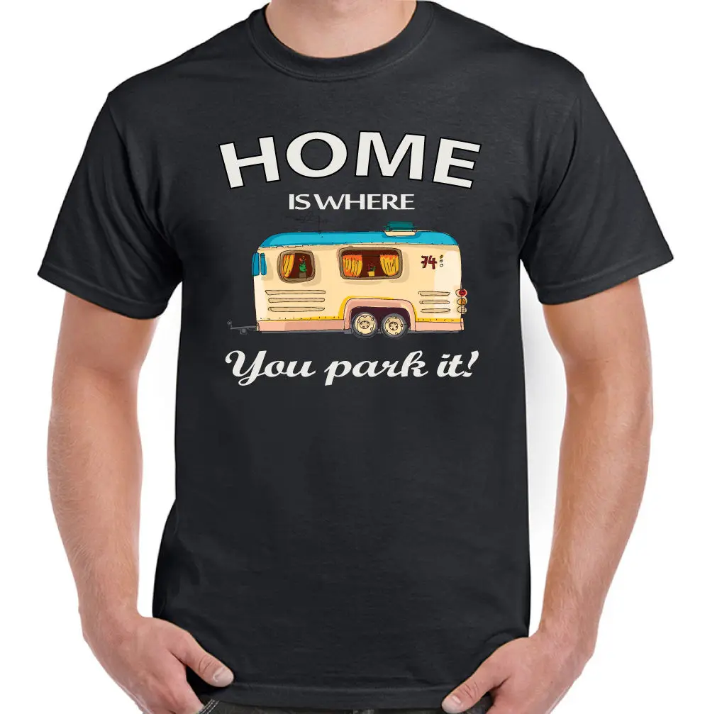 Home is where you park it Herren Lustige Caravaning T Shirt Wohnwagen ...