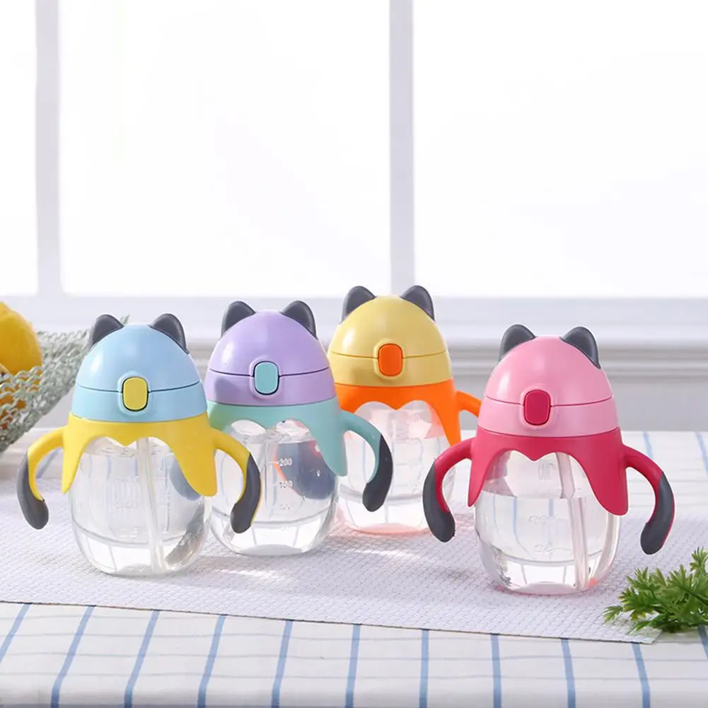 

300ml Cartoon Cat Silicone Sippy Cup Baby Training Drinking Water Bottle
