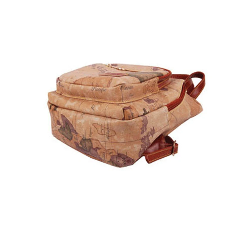 Модный винтажный высококачественный рюкзак с картой мира, женский рюкзак, кожаный рюкзак, рюкзак с принтом