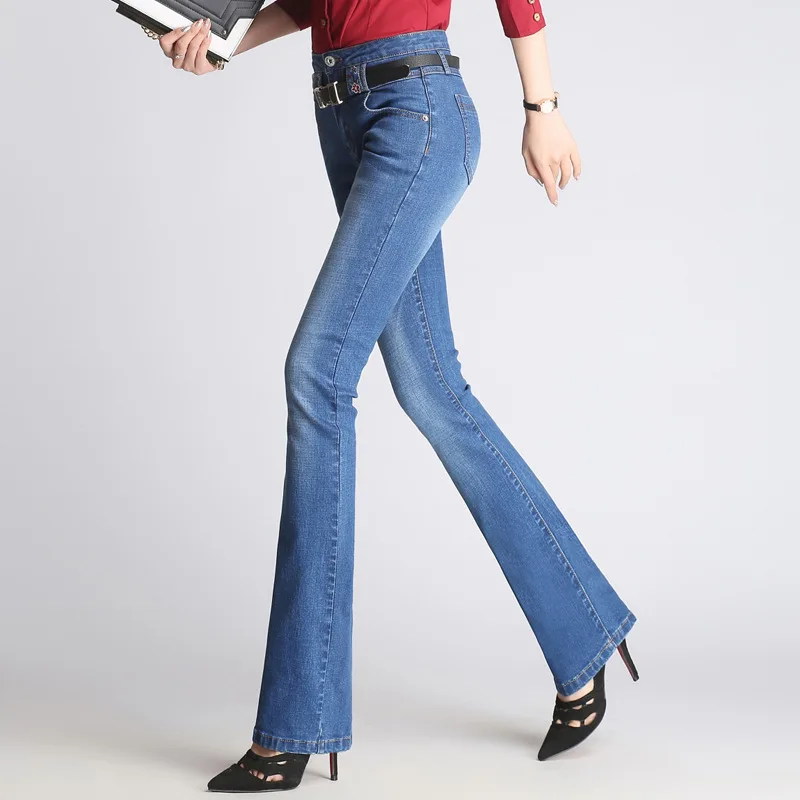 Новинка, женские джинсы с высокой талией, Широкие джинсовые штаны, брюки с вышивкой