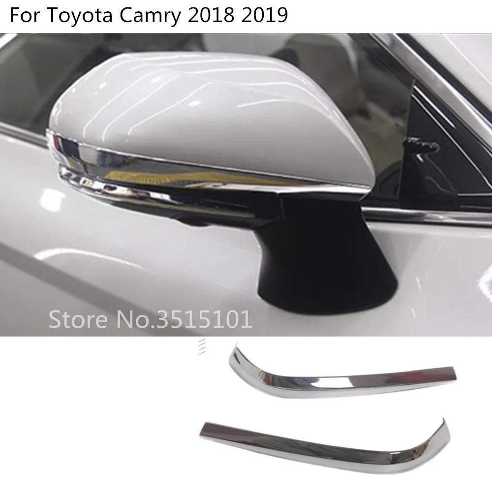 

Car body ABS chrome back rear view Rearview Side Mirror Cover stick trim frame 2pcs For Toyota New Camry XV70 2017 2018 2019