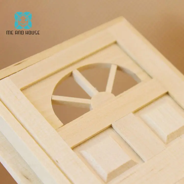 DIY Doll House Miniature Wooden Skylight Door Miniature Ornament Decoration For Dollhouse