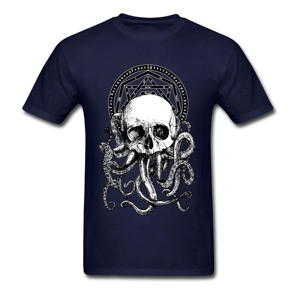 Comics Pieces of Cthulhu Tops Shirt for Men Cute Summer O-Neck All Cotton Short Sleeve T Shirts Crazy Tees Drop Shipping Pieces of Cthulhu navy