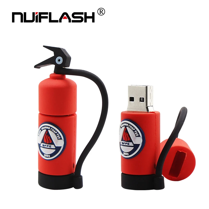 Nuiflash usb флэш-накопитель Огнетушитель Флешка 4 ГБ 8 ГБ 16 ГБ 32 ГБ 64 Гб 128 ГБ U карта памяти Флешка сувенирный подарок