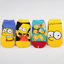 Недавно Для женщин в Семья Симпсонов Косплэй носки мультфильм смешные носки лето Kawayi короткие носки Sokken