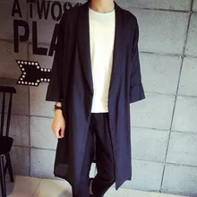 Тонкий Тренч, мужской, летний, средней длины, ультра длинный, модный, тонкий, модный, винтажный, легкий плащ, верхняя одежда