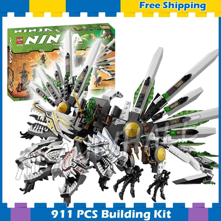 

911pcs Bela 9789 Epic Dragon Battle Building Blocks Ninja Action Figures New Toys Model Compatible With lego