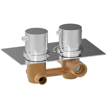 

Concealed Thermostatic Shower Valve Mixer Tap Round 2 Dial 2 Way Chrome Finish