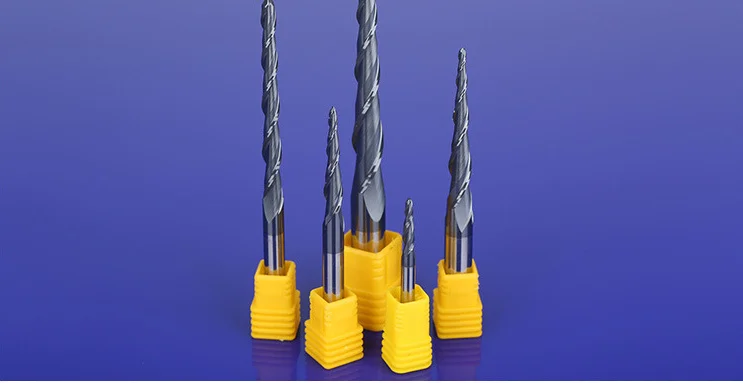 

tapered ball nose end mill D4*20.5*50L*2F HRC55 solid carbide coated cone cnc milling cutter engraving grinding bit
