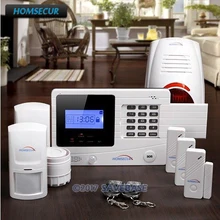 HOMSECUR Wireless GSM SMS Autodial Home Alarm System+ Outdoor Strobe Siren