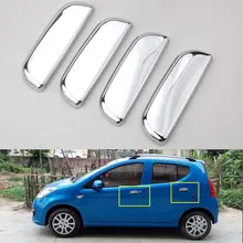 4 sztuk ABS dla Suzuki Alto 2009 2010 2011 Chrome samochodów zewnętrzne klamki drzwi pokrywa ochraniacze dekoracyjne srebrne akcesoria do stylizacji