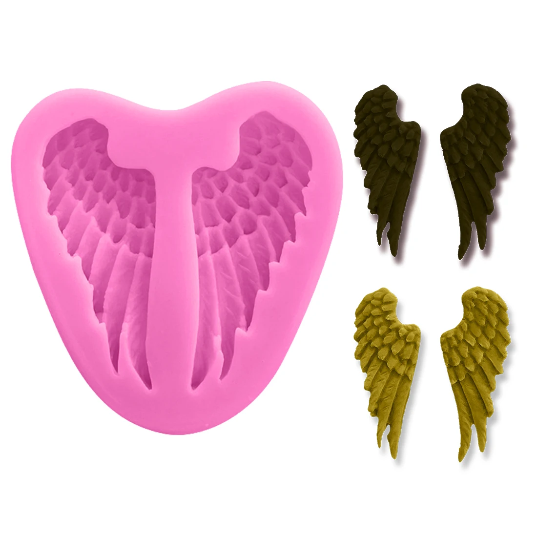 

3DSugarcraft Fondant Molds 1PC Silicone Cake Mold Angel's Wings Shape Chocolate Soap Moulds Cake Stencils DIY Baking Tools