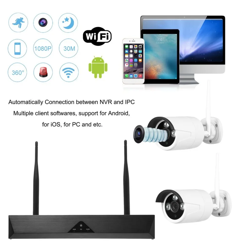 

JV-KW104L 4 Channel Wireless Wifi NVR P2P Camera Kit HD Outdoor IP Security System 1.0MP IR Night Vision Surveillance Camera