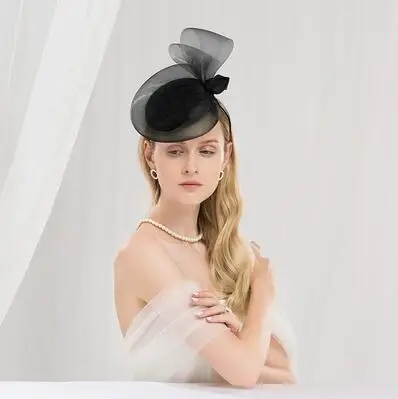 Black Hat Светло-фиолетовый шляпы синамей в церковь Для женщин элегантные шляпки для Свадебная обувь; женская обувь; обувь с шляпа Федора черного обувь в стиле дерби; Chapeau Винтаж Вечерние - Цвет: Black Hat