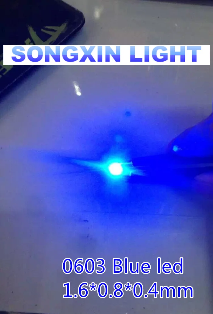 500 шт./лот маленькие синие лампы 0603 SMD светодиоды синего цвета 460 470nmFree