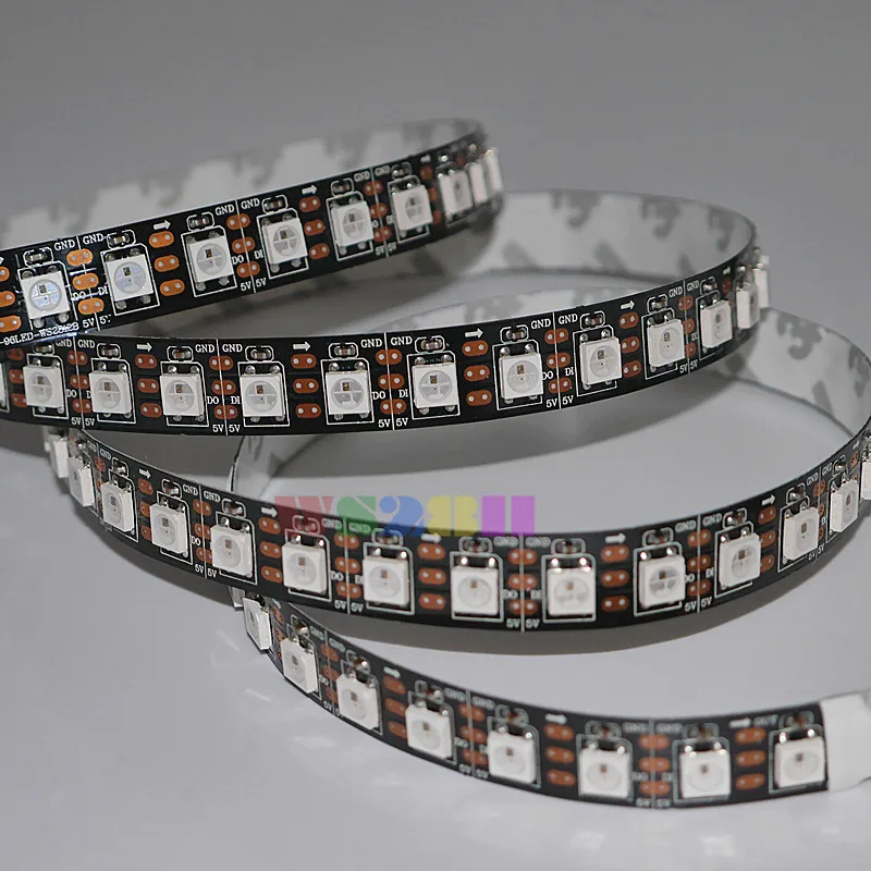 

5M 5V WS2812 WS2812B 96LEDs/M Black Board Non-Waterproof 2811 IC 5050RGB SMD Addressable Color LED Strip Light Lamp