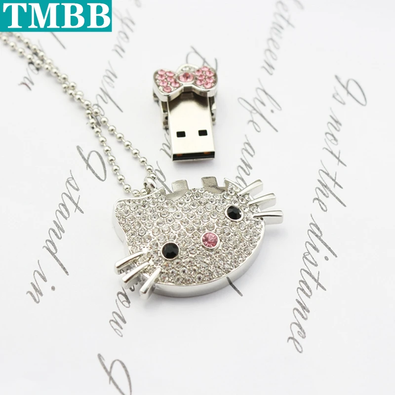

BiNFUL latest USB flash drive Crystal cat 128GB U disk 4GB 8GB 16GB 32GB 64GB creative personality flash drive memory stick Gift