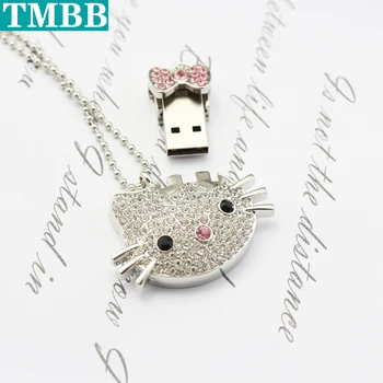 

BiNFUL latest USB flash drive Crystal cat 128GB U disk 4GB 8GB 16GB 32GB 64GB creative personality flash drive memory stick Gift