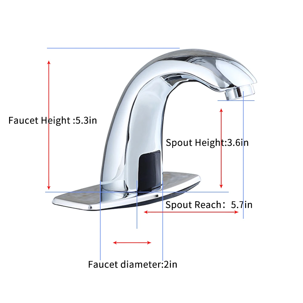 

Copper Single Cold Medical Home Induction Basin Faucet Built-in Filter Chrome