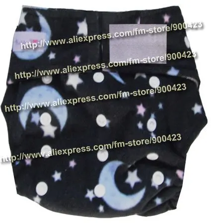 Моющиеся детские подгузники 10 шт. тканевые подгузники+ 10 шт. вставки подходят 4-17 кг - Цвет: stars and moon