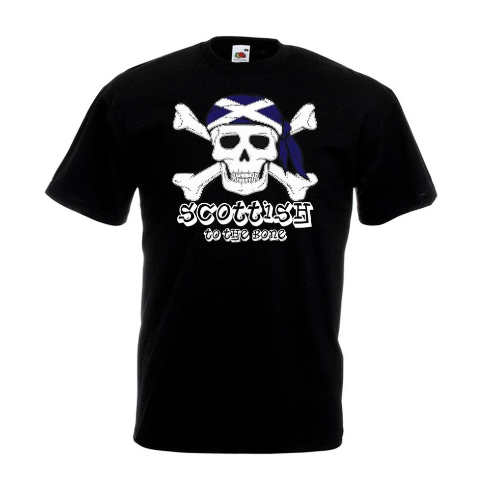 

T Shirts Fashion 2019 Scottish To The Bone T-shirt Pirate Skull Cross Scotland Gift Rugby Gift Top