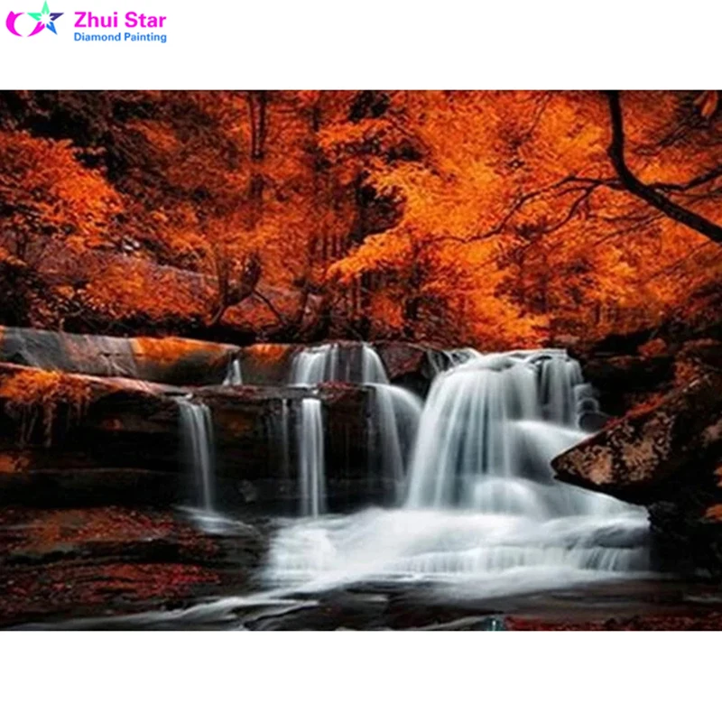 

Zhui Star 5D Round diamond painting diy diamond painting embroidery cross stitch Home Decor Full diamond mosaic Scenic Waterfall