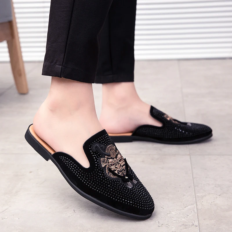 2019 Popular Casual Slip On Men Shoes Summer Half Drag Loafers Shoes Man Luxury Brand Casual Sneakers For Male Half slippers