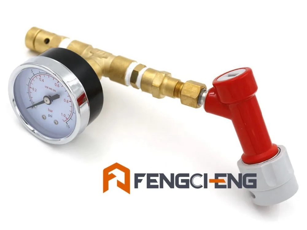 Pin Lock Adjustable Pressure Valve with Gauge,0 15 psi, Kegging