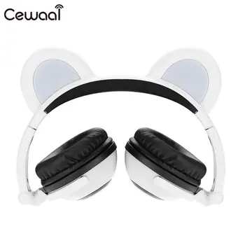 

Cute Colorful LED Bear Ear Charging Headphones Foldable Headset Earphone