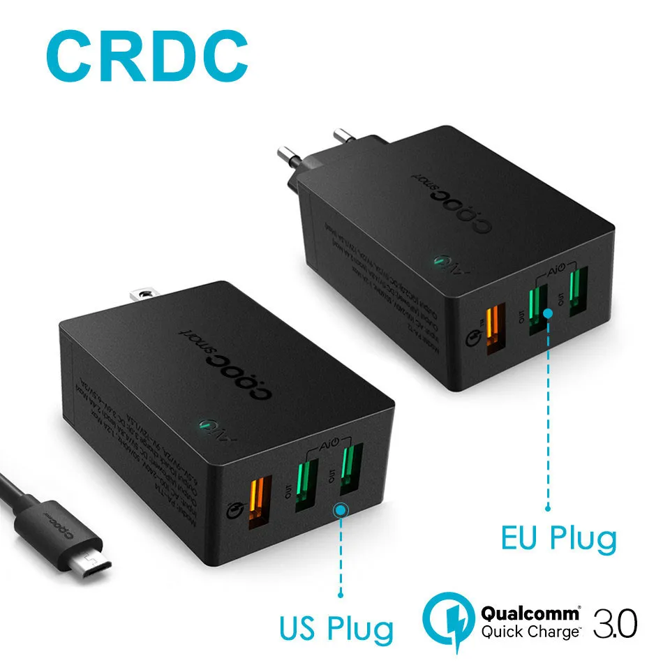 bilder für CRDC Usb-ladegerät Quick Charge 3,0 Schnelle Ladegerät Smart IC QC 2,0 Kompatibel Für LG G5 Samsung iPhone Xiaomi & mehr bilder für CRDC Usb-ladegerät Quick Charge 3,0 Schnelle Ladegerät Smart IC QC 2,0 Kompatibel Für LG G5 Samsung iPhone Xiaomi & mehr