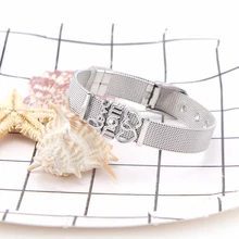 Новая мода Золотая мама в форме Золотого сердца из нержавеющей стали нежный браслет для мамы