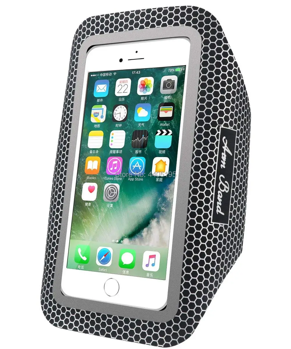 

New 6 inch Sports Armband for iPhone X 6s 7 8 Plus, Sports Armband for Samsung S6 S7 Edge s8/s8 Plus with Key&Cards Hold design