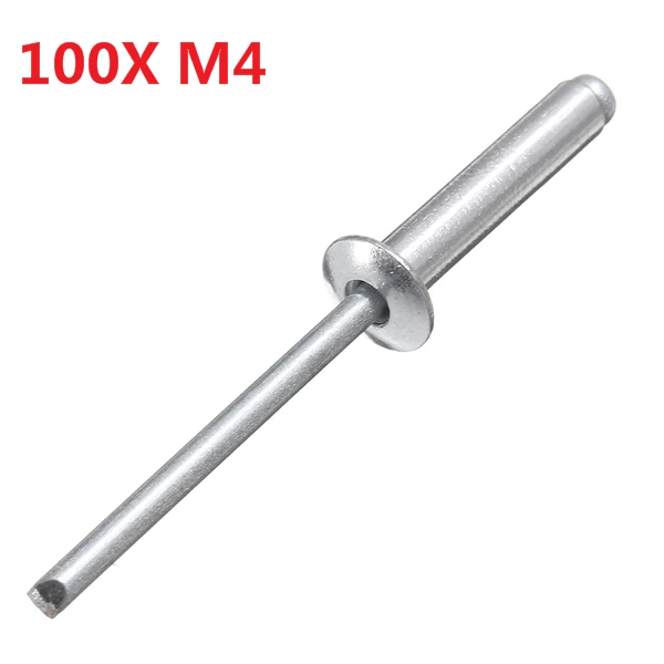 M4.8 Multi Sizes Aluminum Hollow Rivet Blind Rivets Total 100PCS Blind