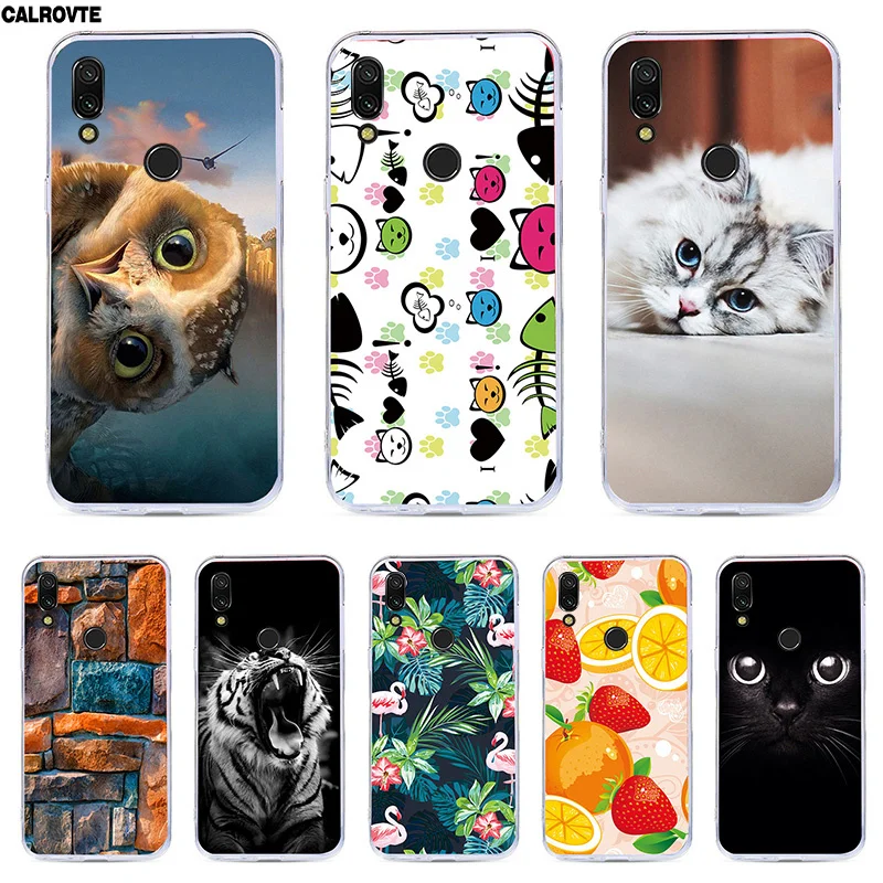

For Xiaomi Redmi 7 Phone Case 6.26'' Soft Silicon TPU Back Cover For Xiaomi Redmi 7 Bags For Redmi 7 Cases Shell Painted Cat