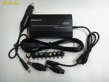 Fuente de alimentación de ordenador portátil a 12v y 220v, cargador de coche, adaptador para computadora, 100W, enchufe europeo 1