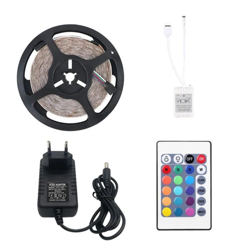 500 см Φ светильник RGB водонепроницаемая светодиодная лента 24 Key Remote Controller Strip Lamp TV