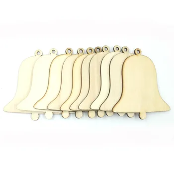

10pcs 85*75mm Plain Wood Bells Snowflake Embellishments Christmas Tree Decor Bell Hanging Tags Party Gift Wedding Decoration