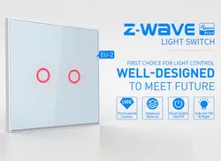 SmartYIBA Z-wave plus 2CH EU настенный выключатель света домашняя Автоматизация интеллект сенсорный/беспроводной пульт дистанционного управления