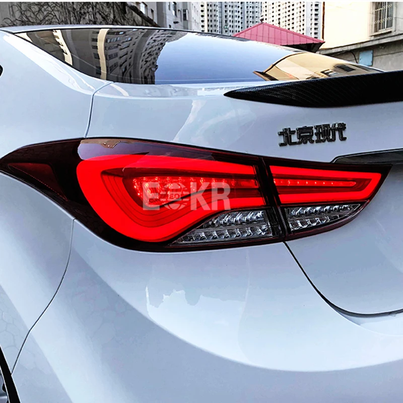  Car styling Tail Lights For Hyundai Elantra 2012-2016 Led Running Tail Lights Fog lamp Rear Lamp DR - 32987817491