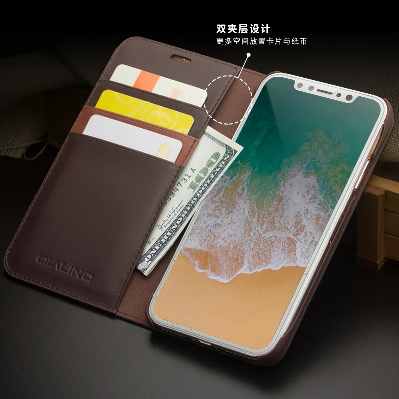 

Новый кошелек, чехол для телефона, сумки для iphone X, карман для карт, натуральная Натуральная Воловья кожа, кожа коровы, флип-чехол для iphone X