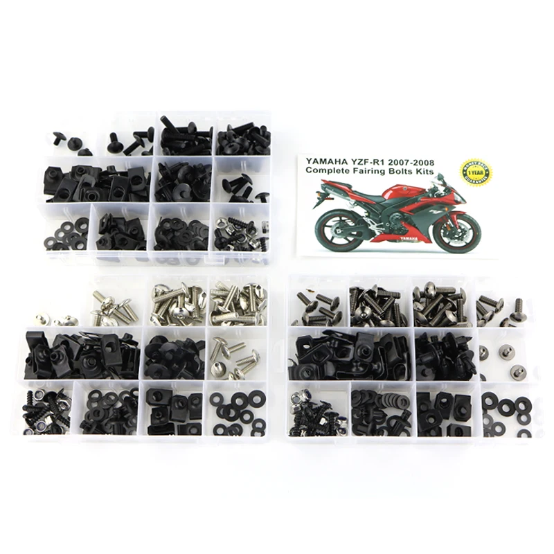 

Motorcycle Accessories Full Fairing Bolts Kits With OEM Style Washer Fastener Clips Screws For Yamaha YZF-R1 YZF R1 2007 2008