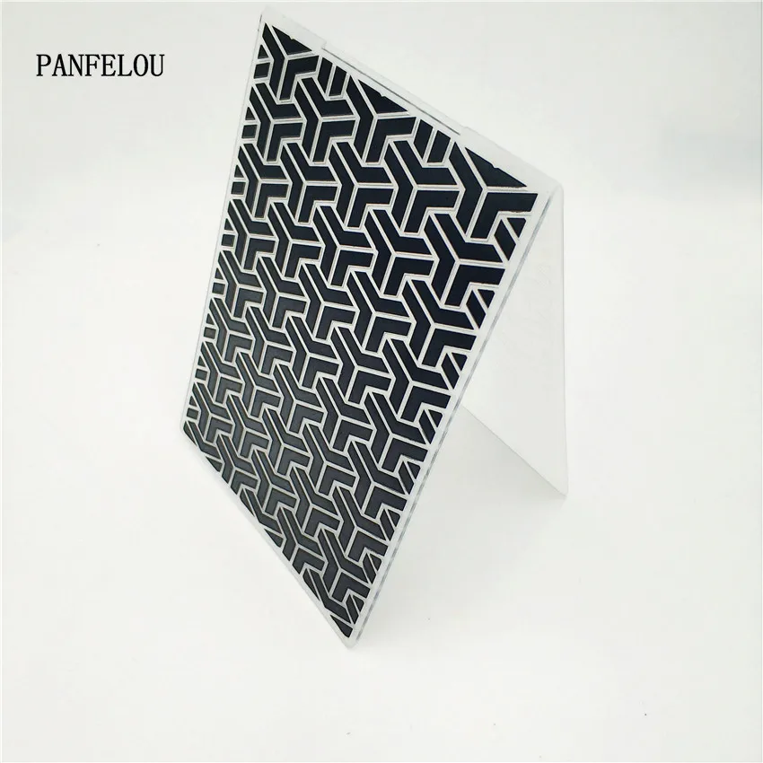 

PANFELOU Triangle puzzle card Embossing folders Plastic For Scrapbooking DIY Template Fondant Cake Photo Album Card Making