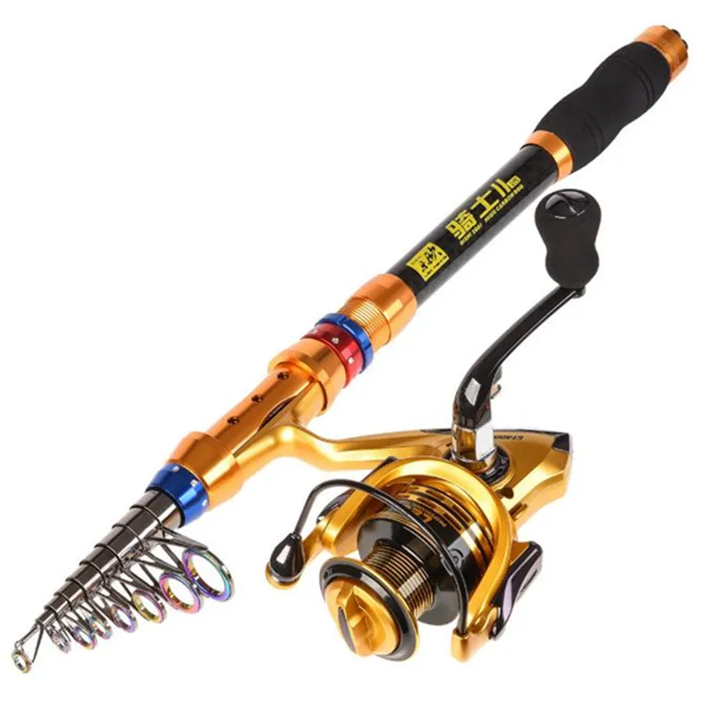 Fishing Rod 1.8M 2.1M 2.4M 2.7M 3.0M 3.6M Telescopic Rock Telescopic Fishing Rod Reel Combo Full Kit Fishing Rod Gear 