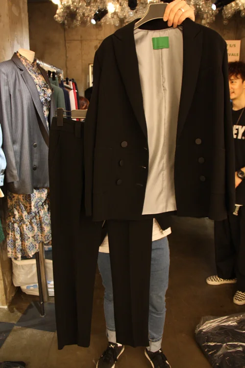 Spring New Small Suit Edition In Fashionable Temperament of Loose Long Suit Jacket Haroun Pants Suit Two Pieces/set Womens Suit Spring New Small Suit Edition In Fashionable Temperament of Loose Long Suit Jacket Haroun Pants Suit Two Pieces/set Womens Suit