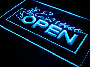 

i020 OPEN Espresso Coffee Cafe Display NR Light Sign On/Off Switch 20+ Colors 5 Sizes