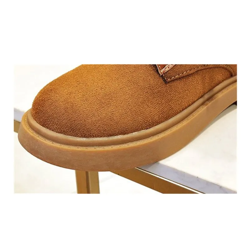 Tanie Xiaying uśmiech kobiety kostki buty zimnych porach roku utrzymać ciepłe bawełniane tkaniny krótkie stałe Martin buty moda nit sztuczne futro damskie buty