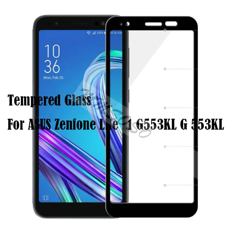 Закаленное стекло для ASUS Zenfone Lite L1 G553KL полное покрытие 9H Защитная пленка экрана