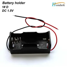 1XLR20 1XD размер держатель батареи корпус батареи D батарея коробка 1,5 В батарея чехол с 6 ''UL1007 черные и красные провода, 50 шт./партия