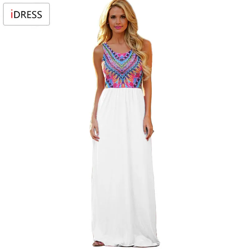 IDress S M L XL Robe Longue Sexy Party Dress Women Print Beach Long Dresses Women Casual Summer Vestidos De Festa Vestido Longo (4)